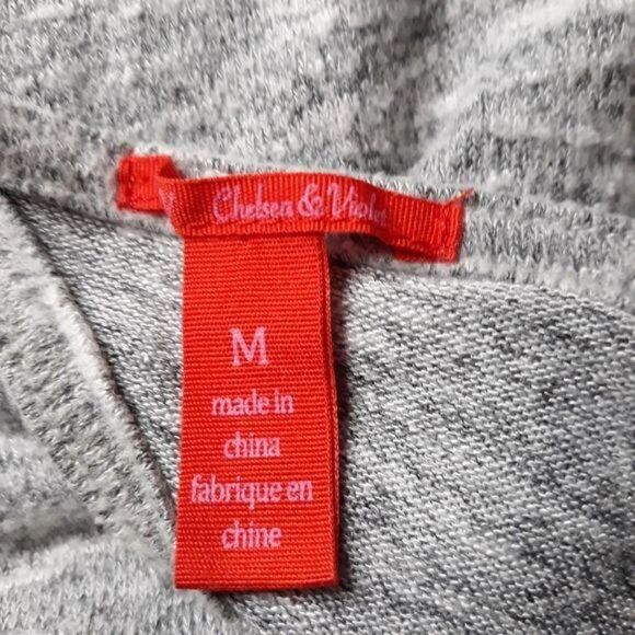 Chelsea & Violet Marl Knit Keyhole Cutout Ladder Lace Shift Dress Gray Sz M - Picture 2 of 11